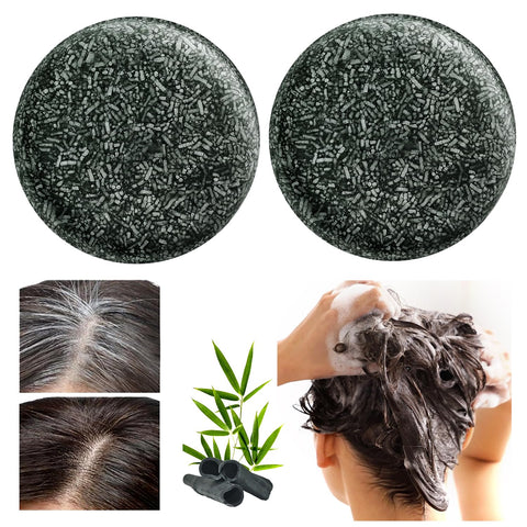MISEDI 2pcs Gray Reverse Bar, Unisex Shampoo, Natural Ingredients, Promotes Scalp Circulation and Helps Hair Melanin Production, 1 cubic inches