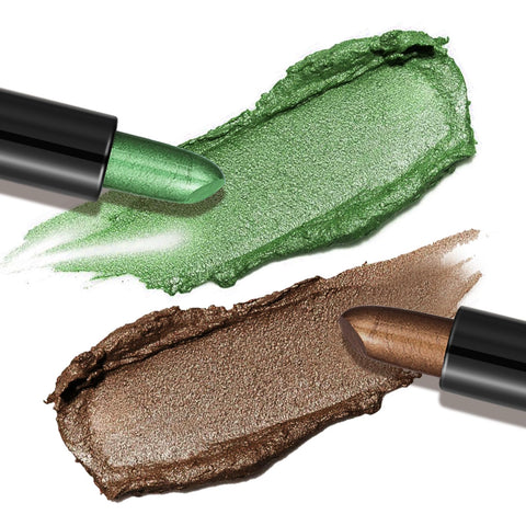 Boobeen Dual-ended Cream Eyeshadow Stick, Shimmer Glitter Eye Shadow Pencil Makeup, Long Lasting Waterproof Eye Highlighter Pen for Women