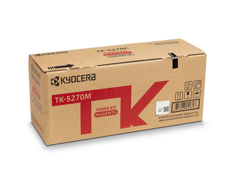 Kyocera TK-5270M Toner Magenta Original Toner Cartridge 1T02TVBNL0 Toner Printer Compatible for P6230cdn, M6230cidn and M6630cidn. Printer Toner for up to 6000 Pages