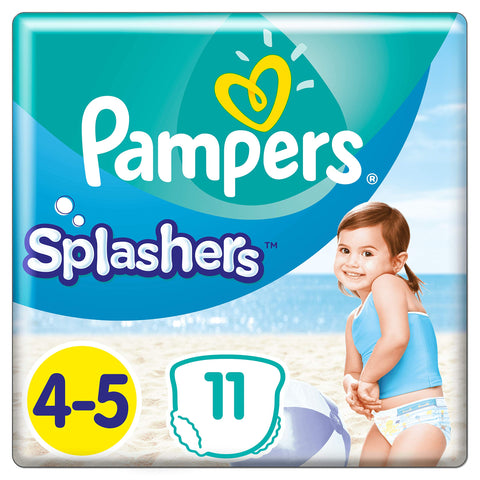 Pampers Size 4 Splashers Swim Pants, 11 Count, CARRY PACK, Do Not Swell In Water (9-15 kg / 20-33 lbs)