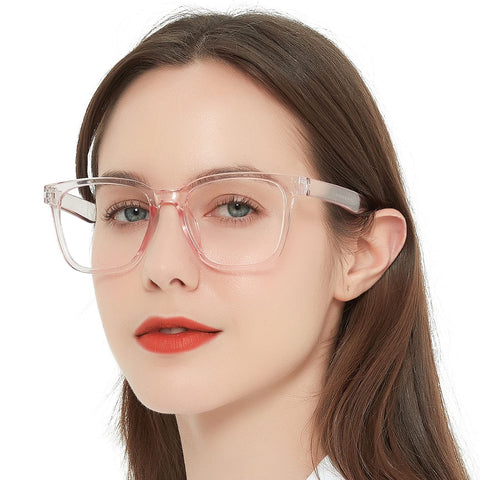 AEZUNI Oversize Square Reading Glasses for Women Oversized Trendy Large Readers 1.0 1.25 1.5 1.75 2.0 2.25 2.5 2.75 3.0 3.5 4.0 5.0 6.0(Pink,175)