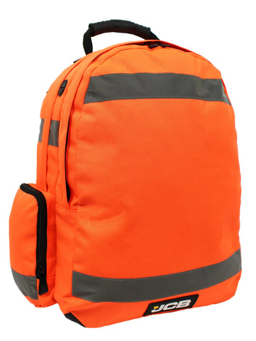 JCB - Hi Viz Backpack, Work Rucksack, High Visibility Safety Rucksack, Reflective Bag for Cycling Walks, Sports, Gym, School - Orange
