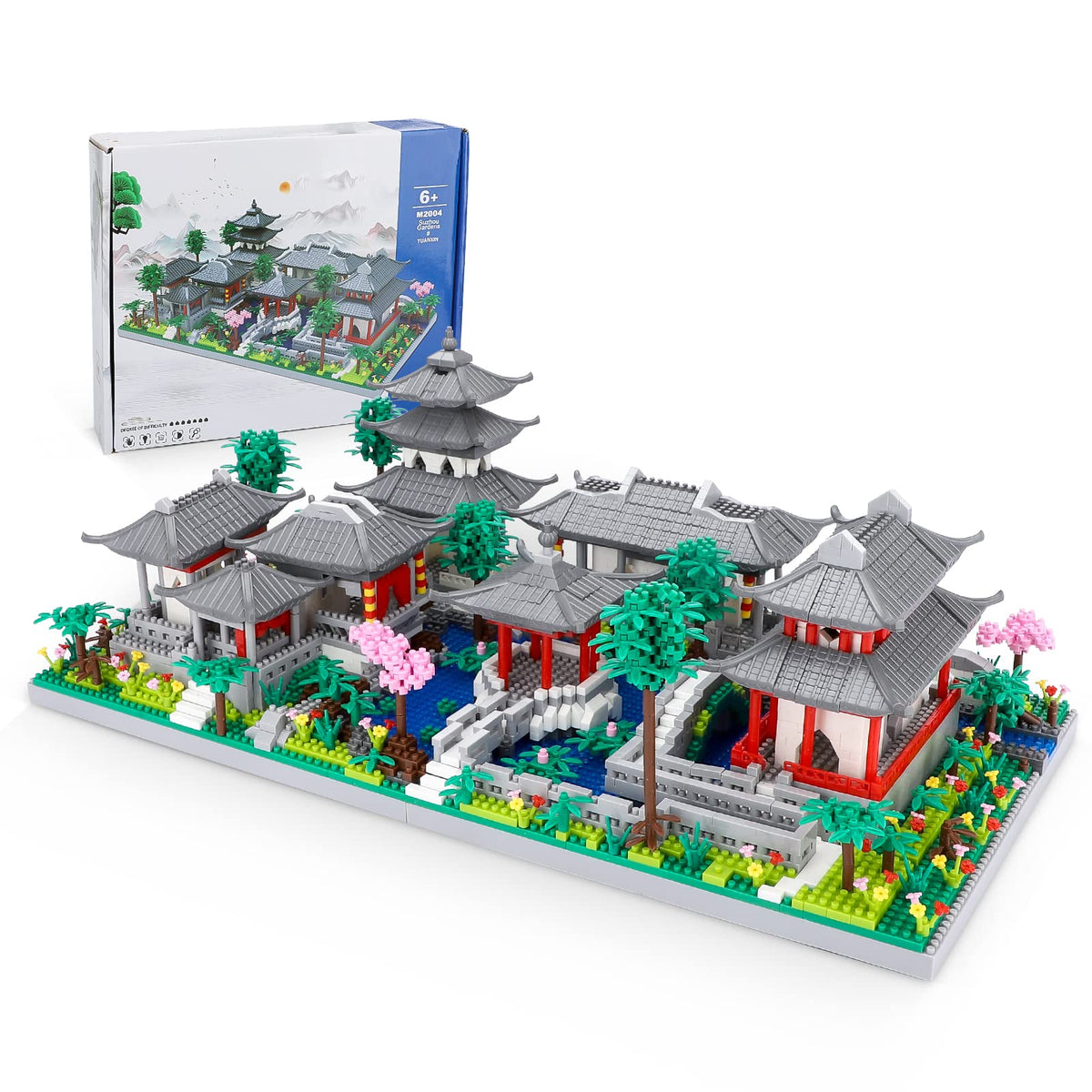 Chinese Architecture of Suzhou Garden Micro Building Blocks Set, Creative Adults Building Set Toys Gifts for Kids Age 14+, Classical Famous Collection Model, 3888PCS Micro Mini Bricks Kit for Display