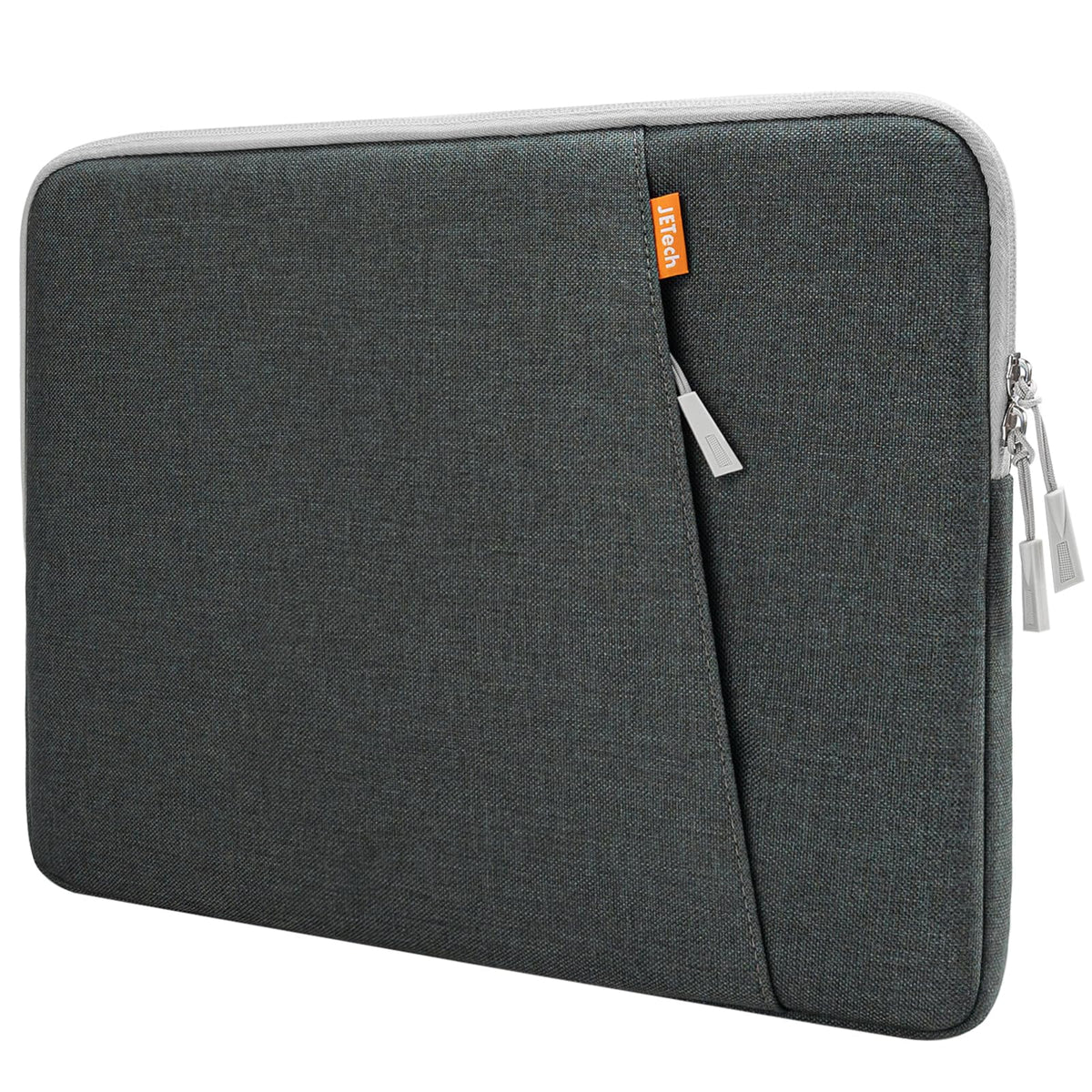JETech Laptop Sleeve for 13.3-Inch MacBook Air/Pro, 14-Inch 2021 M1, 13-13.6 Inch Notebook, Waterproof Shock Resistant Bag Case with Accessory Pocket (Dark Grey)