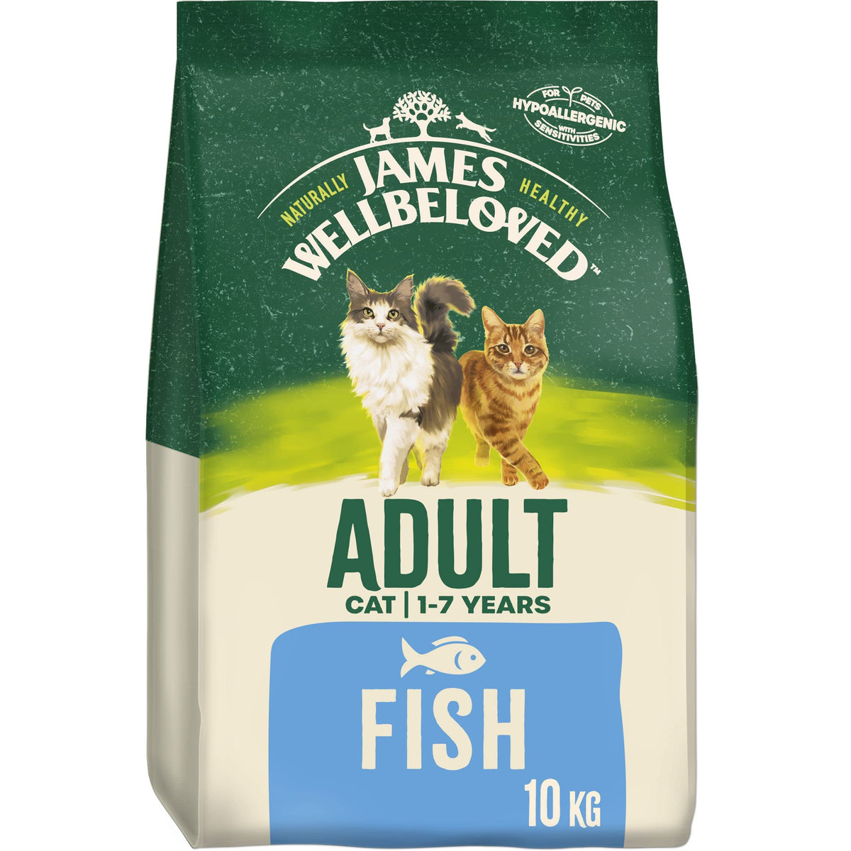 James Wellbeloved Adult Fish 10 kg Bags, Hypoallergenic Dry Cat Food