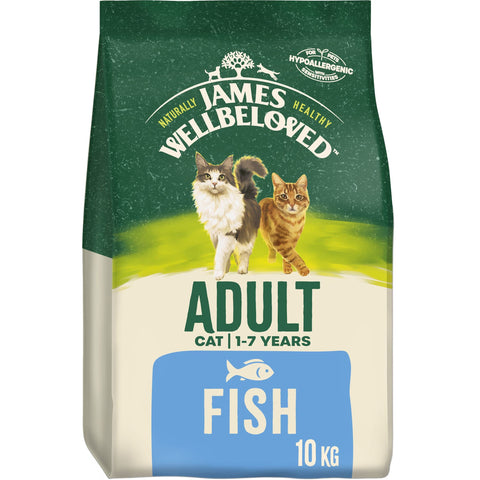 James Wellbeloved Adult Fish 10 kg Bags, Hypoallergenic Dry Cat Food