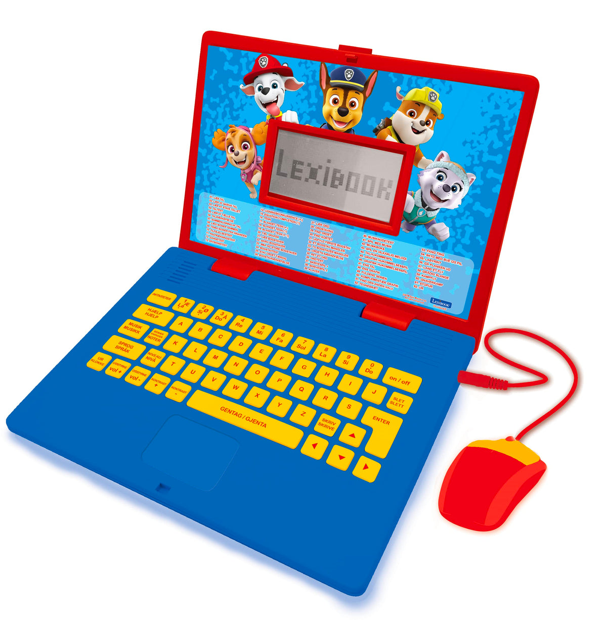 Lexibook, Paw Patrol, Educational and Bilingual Laptop Danish/Norwegian, Toy for Child Kid, 124 Activities, Learn Play Games and Music with Paw Patrol, Red/Blue, JC598PAi15