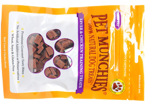 Pet Munchies Dog Treats (Liver and Chicken Training Treats 3 x 50g)