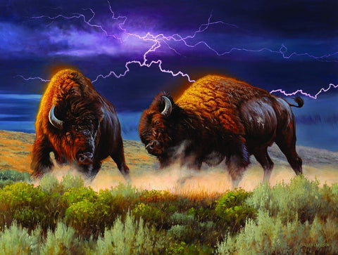 SUNSOUT INC - Thunderstruck - 500 pc Jigsaw Puzzle by Artist: Lambson's Wildlife Art - Finished Size 18" x 24" - MPN# 50110