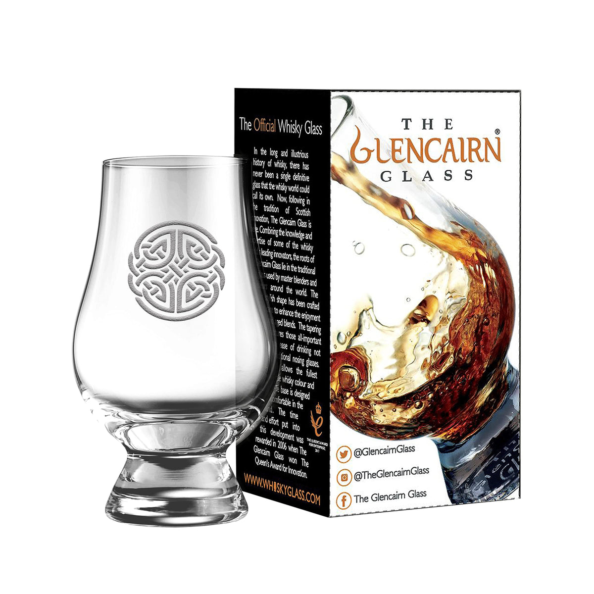 Glencairn Official Scottish Whisky Glass Etched Celtic Knot170ml / 6 floz
