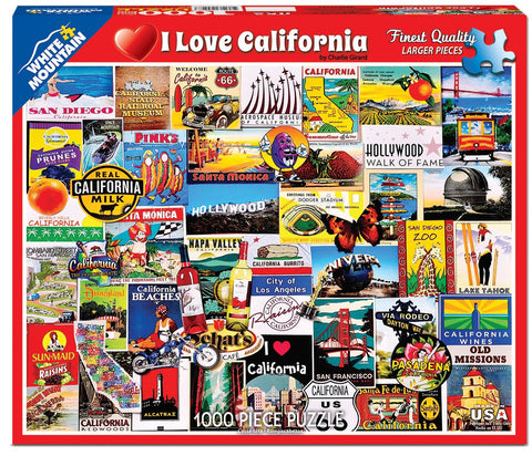 White Mountain Puzzles I Love California - 1000 Piece Jigsaw Puzzle