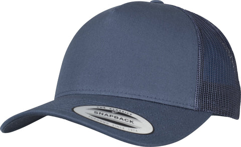 FLEXFIT Trucker Cap, Classic Trucker Hat, Baseball Trucker Cap with 5-Panel and Mesh Back, Adjustable Baseball Hat with Plastic Closure, Headwear, Unisex, Colour: Navy, Size: One Size
