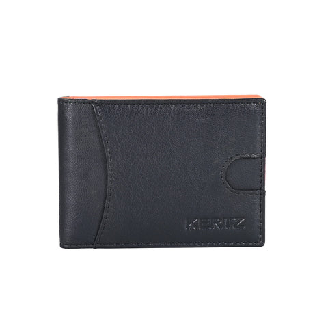 KERTZ SIim Black Minimalist Wallet with Money Clip RFID Blocking Wallet | Credit Card Holder |Mini Wallet Bifold for Men with Gift Box