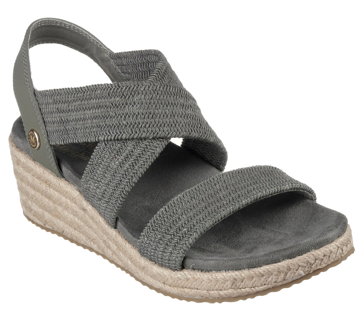 SKECHERS Women's Martha Stewart Arch FIT Beverlee-Brentwood Wedge Sandal, Olive, 7