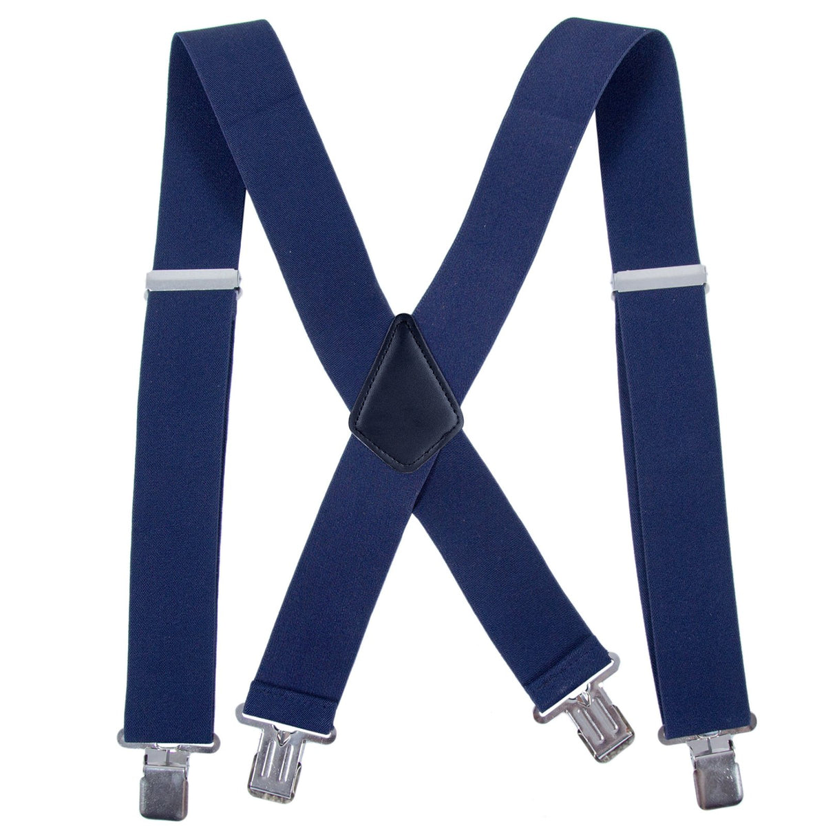 Men Utility Suspenders Adjustable Elastic - Heavy Duty 2 Inch Wide X Shape Strong Clip Suspender - blue - One size