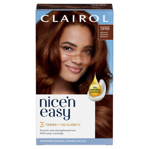 Clairol Nice'n Easy CrÃ¨me Permanent Hair Dye, 5RB Medium Reddish Brown, 115g