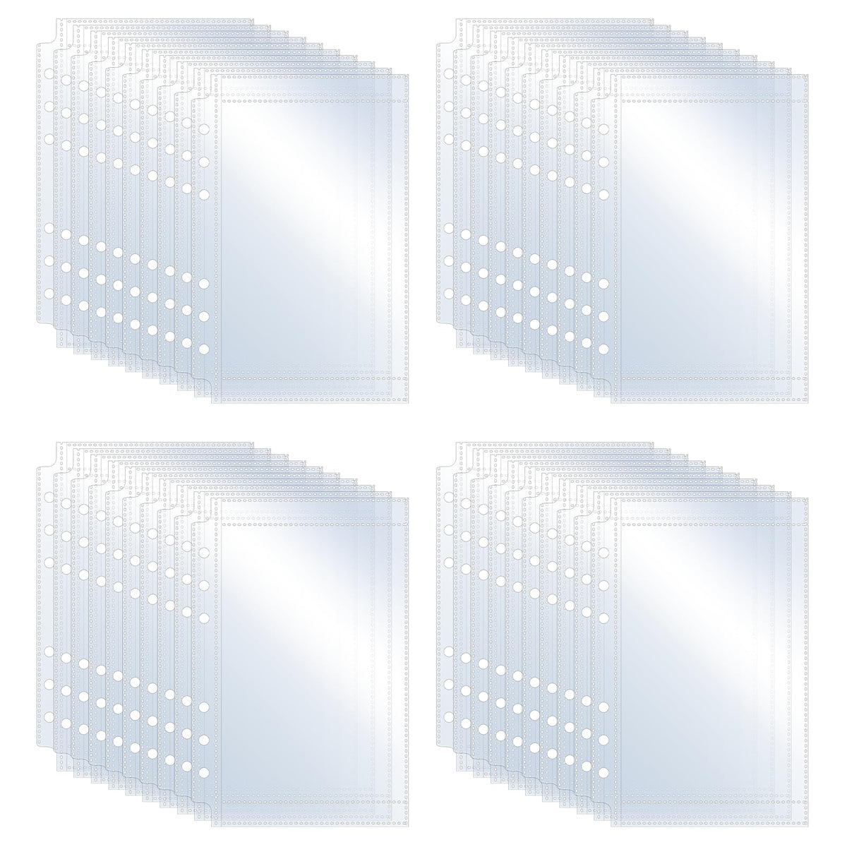 40 Pieces A6 Binder Pockets,Clear Plastic Binder Inserts for Credit Card Photos,Budget Sheet Protector Sleeves with 6 Holes,Waterproof Refill Pockets with Top Loading Paper Protector for 6 Ring Binder