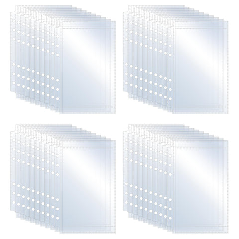 40 Pieces A6 Binder Pockets,Clear Plastic Binder Inserts for Credit Card Photos,Budget Sheet Protector Sleeves with 6 Holes,Waterproof Refill Pockets with Top Loading Paper Protector for 6 Ring Binder