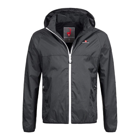 HÃ¶henhorn Rigi Men's Rain Jacket Outdoor Hood Rainjacket (XXL, Black/White)