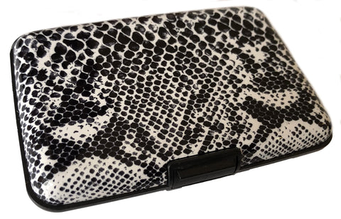 Aluminium Wallet Card Holder Case RFID Secure Protection Snake Print Design