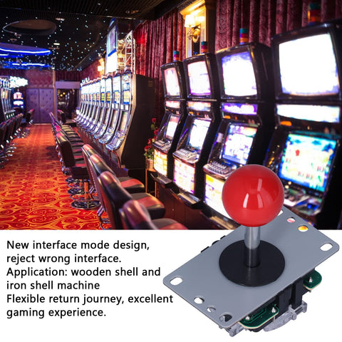 Arcade Classic Competition 5 Pin Stick Rocker 8 Ways Joystick for PC Box 360, for PS2, for PS3 Games Arcade DIY Kit Parts Mame Jamma Game Consoles(red)