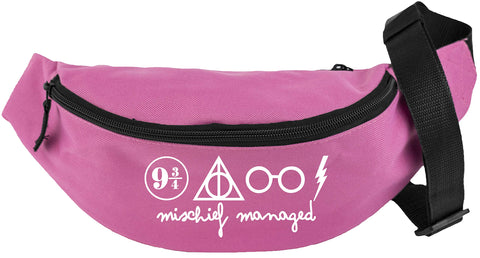 Hippowarehouse Mischief Managed Symbol Design Waist Pack Bum Bag Festival Accessory 38x14x8cm 2.5 litres