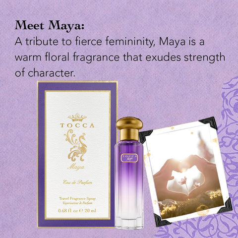 Tocca Women's Perfume, Maya Fragrance, 0.68 oz (20 ml) - Warm Floral, Wild Iris, Blackcurrant, Patchouli Heart