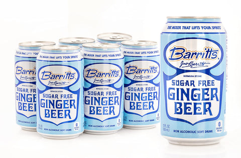 Barritt's Sugar Free Diet Ginger Beer, Non-Alcoholic Soda Cocktail Mixer, 12 fl oz Cans, 12 Pack