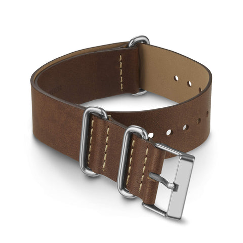 Timex TW7C63000 20mm Brown Genuine Leather Double-Layered Slip-Thru Strap