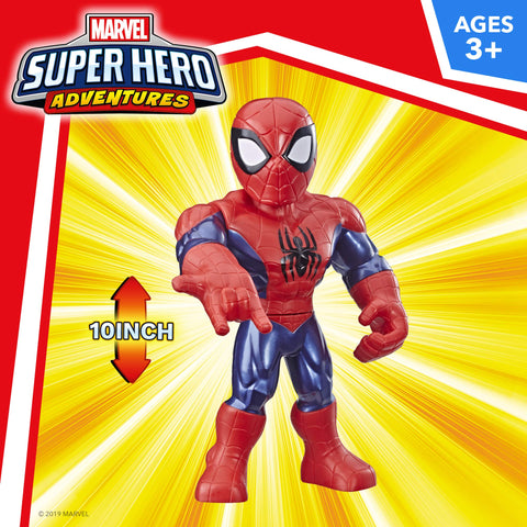 Playskool Heroes Mega Mighties Marvel Super Hero Adventures Web Warriors 3 Pack, Spider-Man, Kid Arachnid, MarvelÃƒÂ¢Ã¢â€šÂ¬Ã¢â€žÂ¢s Rhino, 10" Figures, Kids Ages 3 & Up