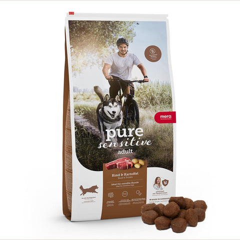 MERA Dog Dog Food Pure Sensitive Fresh Meat, Beef & Potato, High Protein, 4 kg