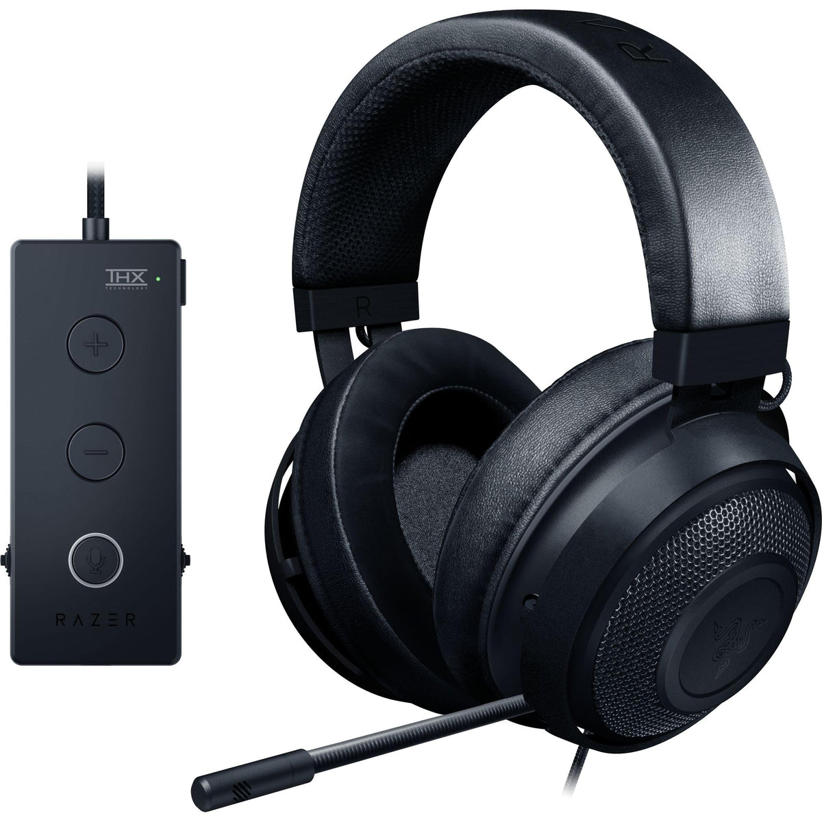 Razer Kraken Tournament Edition THX 7.1 Surround Sound Gaming Headset: Retractable Noise Cancelling Mic - USB DAC - For PC, PS4, PS5, Nintendo Switch, Xbox One, Xbox Series X & S, Mobile - Black