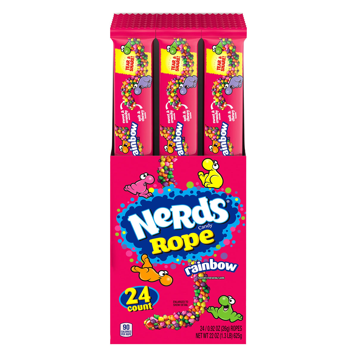 Wonka Rainbow Nerds Rope 26 g (Pack of 24)