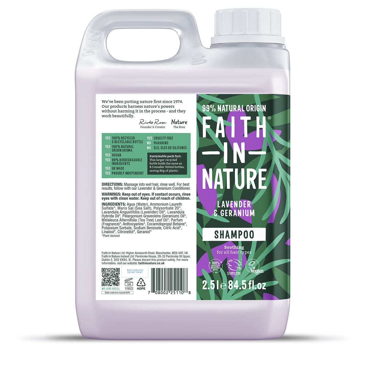 Faith in Nature Shampoo - Lavender & Geranium 2.5L