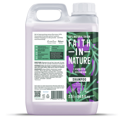 Faith in Nature Shampoo - Lavender & Geranium 2.5L