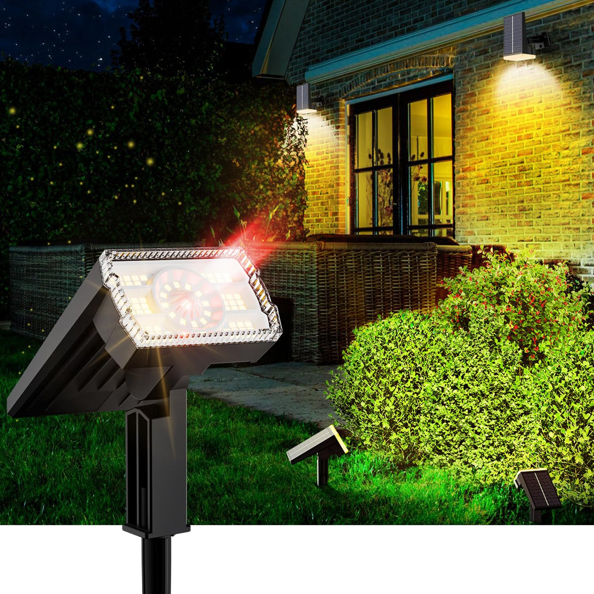 BITPOTT Solar Rechargeable Spot Lights Outdoor Waterproof IP65 (Warm White, 1 Pack)