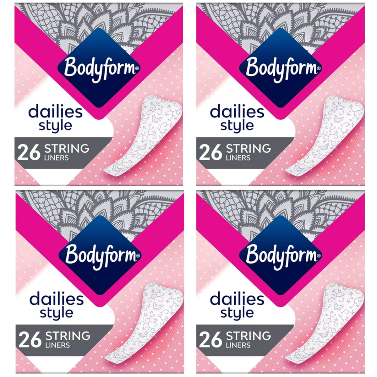 Bodyform Light String Pantyliners 26 per pack Case of 4