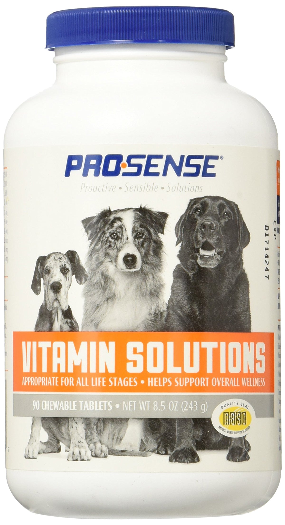 Pro-Sense Vitamin Solutions 90 Count, Chewable Tablets for Dogs, Helps Support Overall Wellness (P-87039)