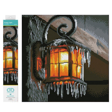 DIAMOND DOTZ Frosty Light Square Diamond Painting Kit, Full Drill, 13.6x13.6in