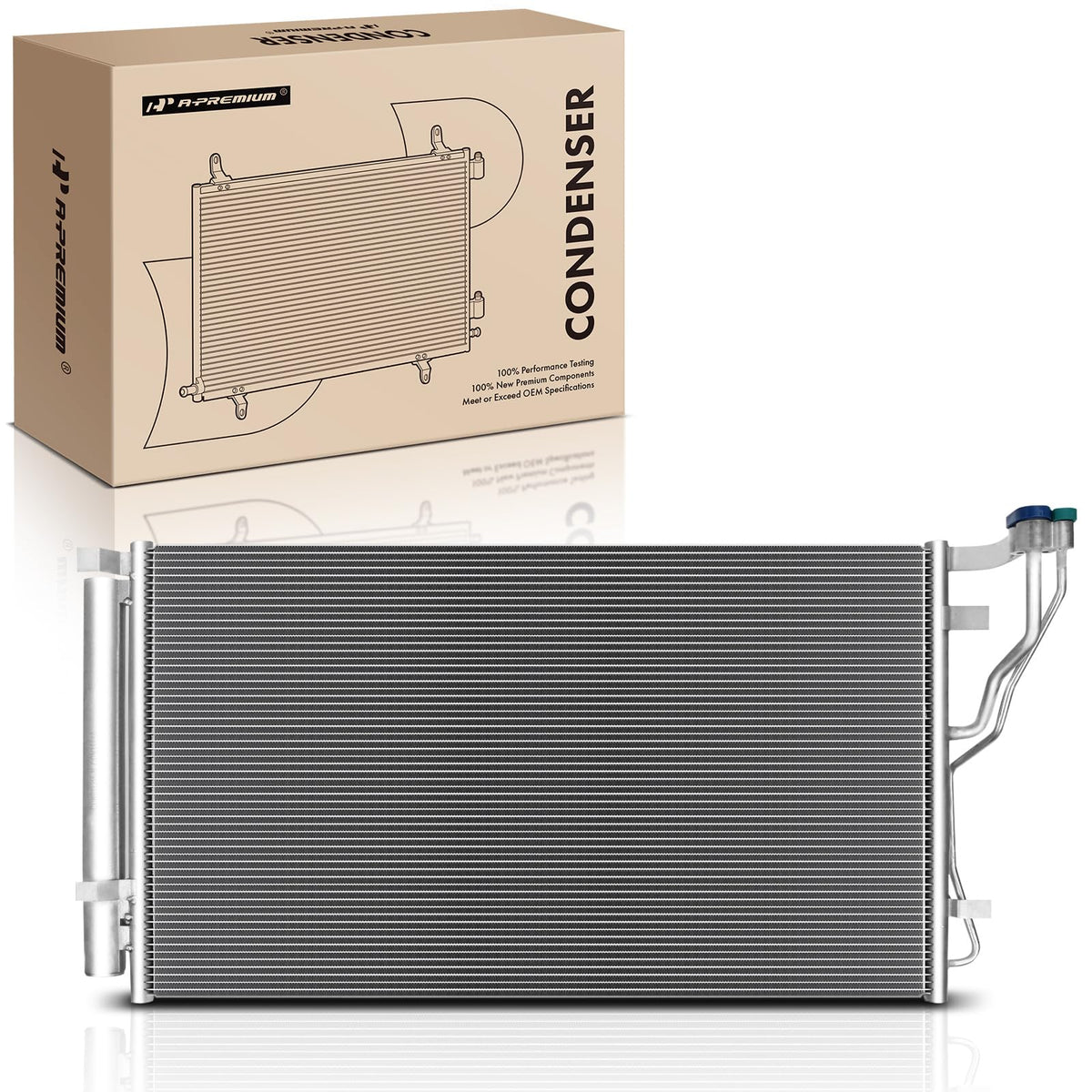 A-Premium Air Conditioning A/C Condenser Compatible with Hyundai Sonata 2011-2014, Azera 2012-2014 & Kia Optima 2011-2015, Cadenza 2014-2016, 2.4L 3.3L