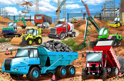 HUADADA Puzzles for Kids Ages 4-8, Construction Vehicles 100 Piece Puzzles for Kids Educational Jigsaw Puzzles Toys Gift for Boys and Girls Age 4, 5, 6, 7, 8-10 Years Old (15" x 10")