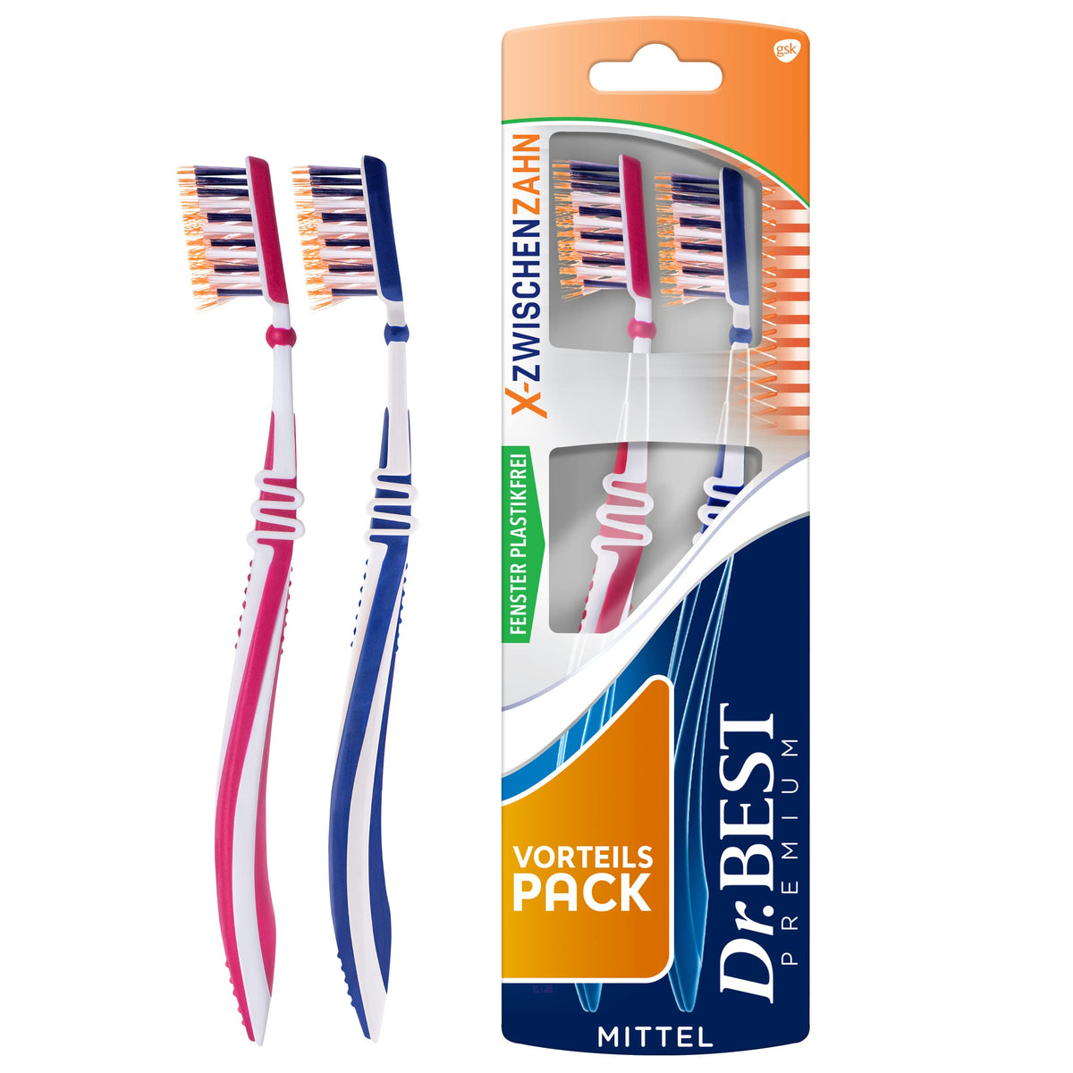 Dr.Best X-Interdental Toothbrush, Medium, Pack of 2 - Value Pack