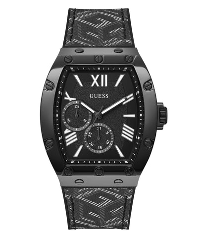 GUESS Men's 43mm Watch - Black Strap Black Dial Black Case