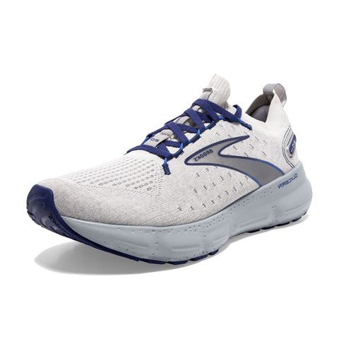 Brooks MenÃ¢â‚¬â„¢s Glycerin StealthFit 20 Neutral Running Shoe - Oyster/Alloy/Blue Depths - 8.5 Medium