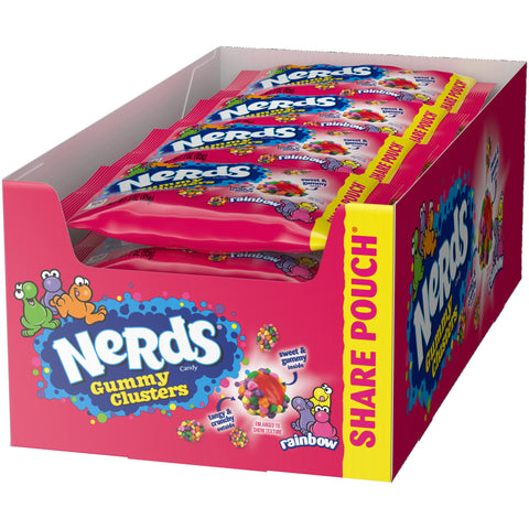 Nerds Gummy Clusters Candy, Rainbow, 3 ounce (Pack of 12)