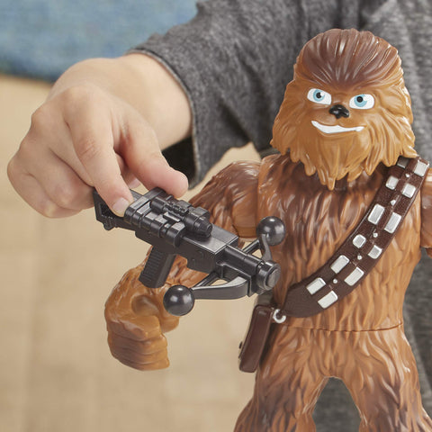 STAR WARS Galactic Heroes Mega Mighties Chewbacca 10-Inch Action Figure with Bowcaster Accessory, Toys for Kids Ages 3 and Up