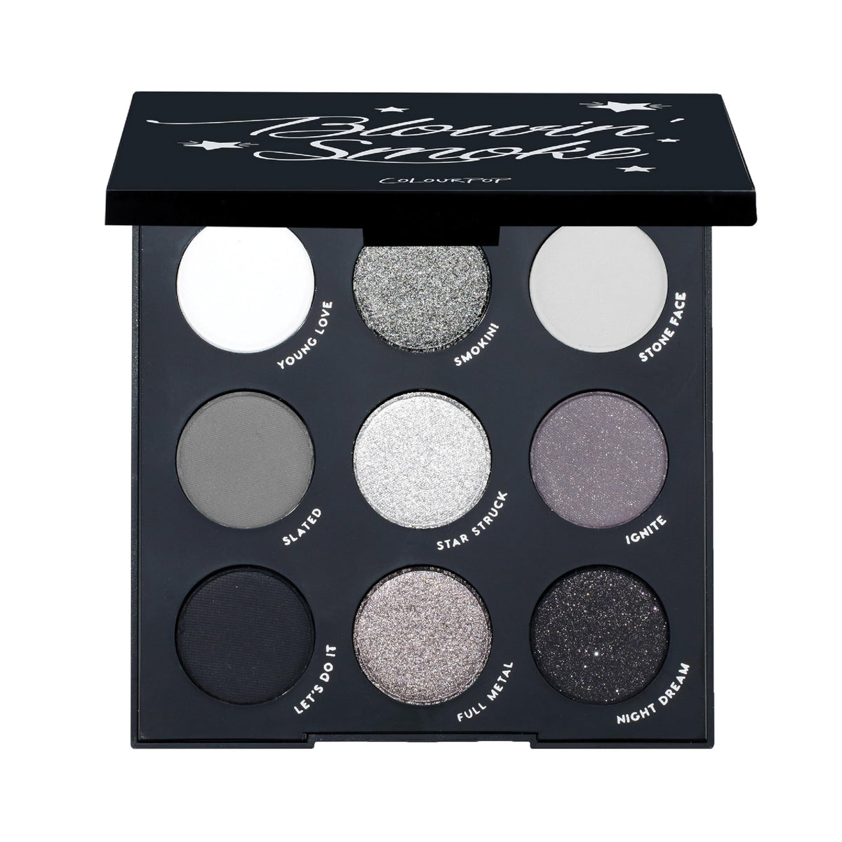 Colourpop Blowin' Smoke Eyeshadow Palette - Silver Eyeshadow and Smokey Eye Eyeshadow Palette with Metallic and Matte Finishes - High-Pigment Eye Makeup with a Long-Wearing Formula (0.3 oz)
