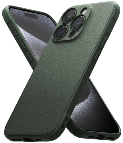 Ringke Onyx Compatible with iPhone 15 Pro Max Case, [Military-Grade Protection] [Amazing Grip] TPU Shockproof Rugged Bumper Full Protection Cover - Dark Green