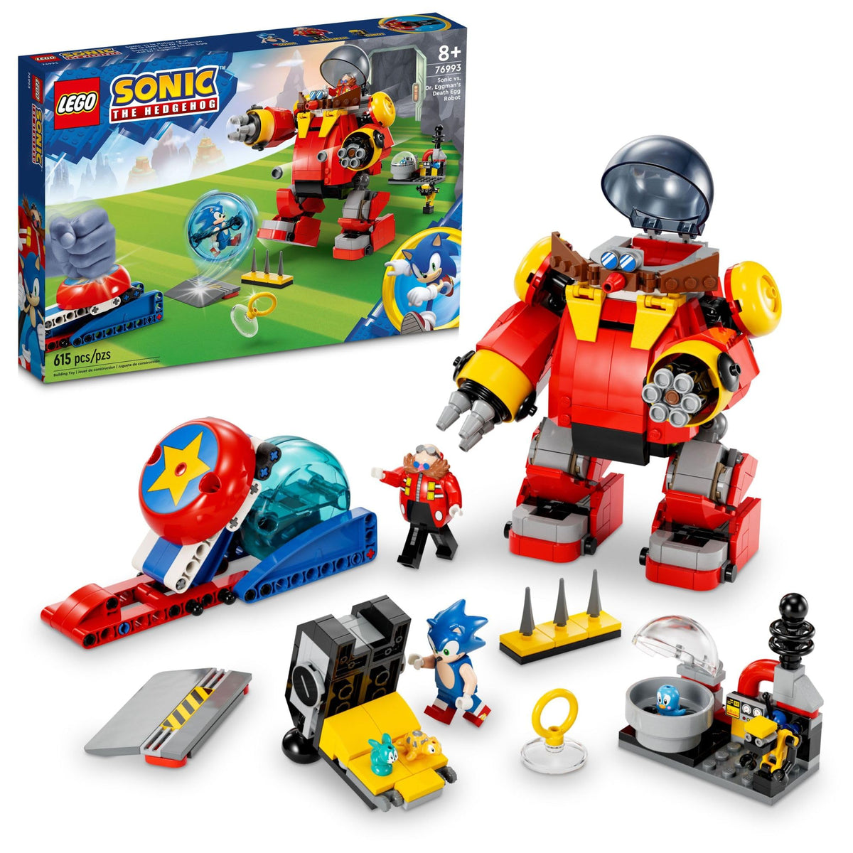 LEGO Sonic The Hedgehog Sonic vs. Dr. EggmanÃƒÆ’Ã‚Â¢ÃƒÂ¢Ã¢â‚¬Å¡Ã‚Â¬ÃƒÂ¢Ã¢â‚¬Å¾Ã‚Â¢s Death Egg Robot Building Toy for Sonic Fans and 8 Year Old Gamers, Includes Speed Sphere and Launcher Plus 6 Sonic Figures for Creative Role Play, 76993