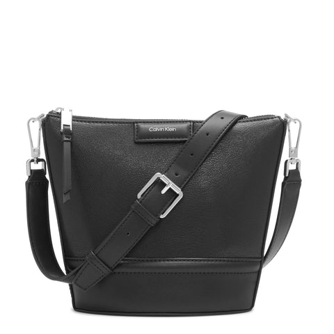 Calvin Klein Ash North/South Crossbody, Black/Silver, One Size